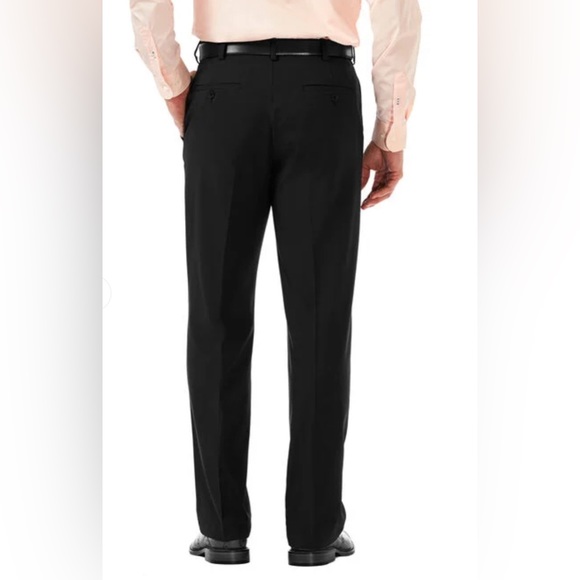 HAGGAR Cool 18Pro Black Classic Fit, Pleat Front Hidden Expand.Waistband… - Picture 9 of 15